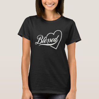 Blessed Cursive Calligraphy Script Letter Print T-Shirt