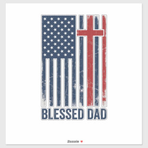 Blessed Dad Christian Flag Cross Vintage Shirt Des