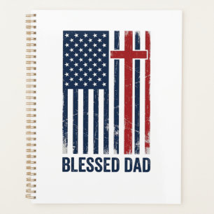 Blessed Dad Christian Flag Cross Vintage Shirt Des Planner