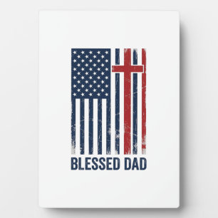 Blessed Dad Christian Flag Cross Vintage Shirt Des Plaque