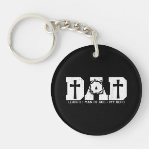 Blessed Dad Daddy Cross Christian Religious Father Key Ring