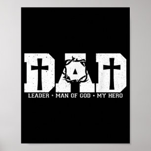 Blessed Dad Daddy Cross Christian Religious Father Poster