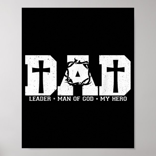 Blessed Dad Daddy Cross Christian Religious Father Poster (Front)