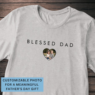 Blessed Dad Photo Template Fathers Day Modern Tri-Blend Shirt