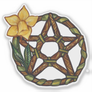 Blessed Daffodil Pentacle Ostara Art              