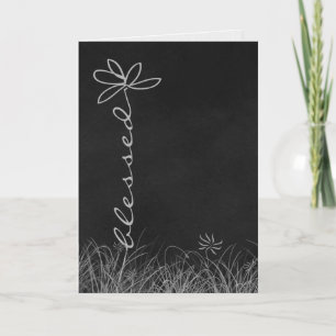 Blessed Daisy flower on chalkboard for friends Card