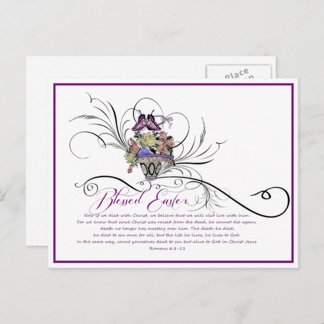 Blessed Easter Holiday Postcard (Front/Back)