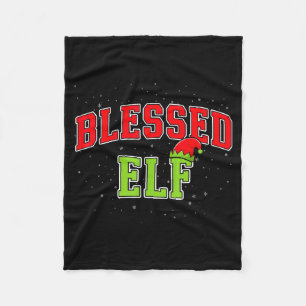 Blessed Elf Christmas Family Matching Group Xmas  Fleece Blanket