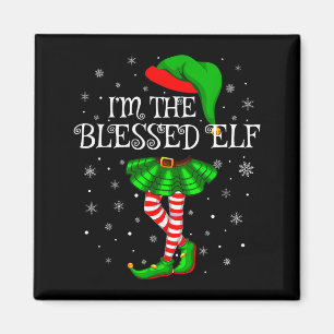 Blessed Elf Christmas Matching Family Women Girls  Magnet