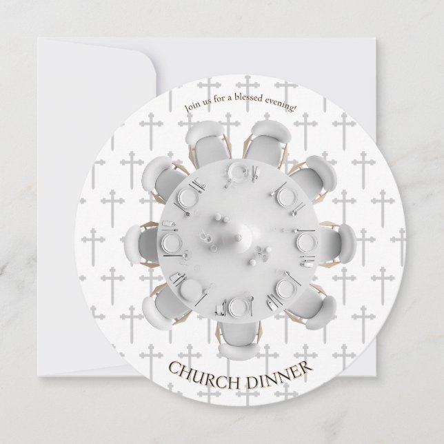Blessed Evening Christian Dinner Invitation (Front)