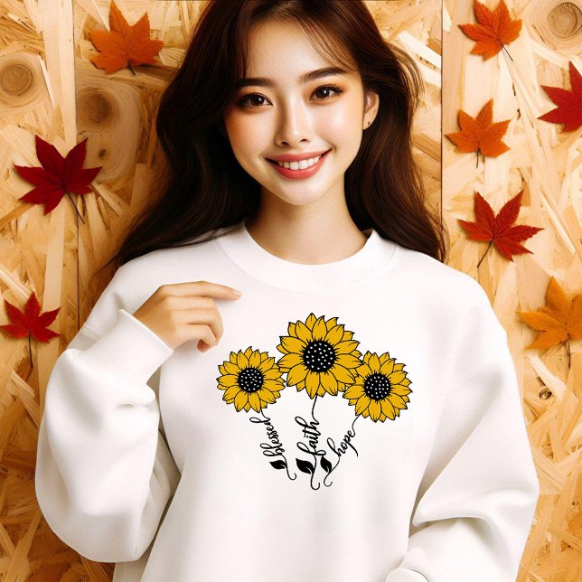 Blessed faith Hope Sunflowers T-Shirt (Sunflowers Hope faith blessed)