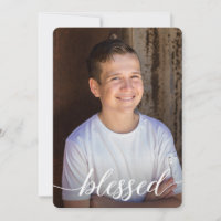 Blessed First Holy Communion Boy Photo Thank you