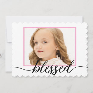 Blessed First Holy Communion Photo Thank you Card
