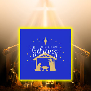 Blessed First Home Christmas Nativity Scene Holiday Card