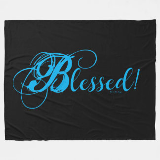 Blessed! Fleece Blanket (Black/Blue)