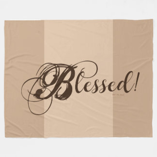 Blessed! Fleece Blanket (Tan/ Brown)