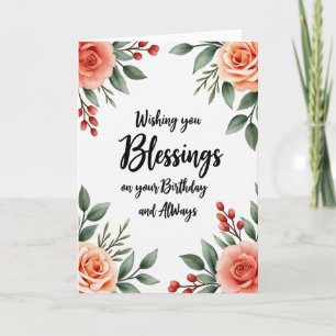 Blessed Floral Birthday Card