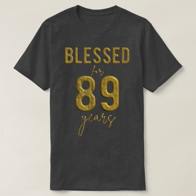 Blessed For 89 Years Old 89th Birthday Christmas W T-Shirt (Design Front)