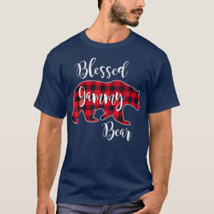 Blessed Gammy Bear Red Buffalo Check Plaid Fun Gra T-Shirt