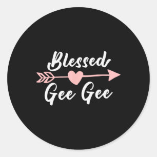 Blessed Gee-gee Arrow Heart Love Cute Funny Geegee Classic Round Sticker