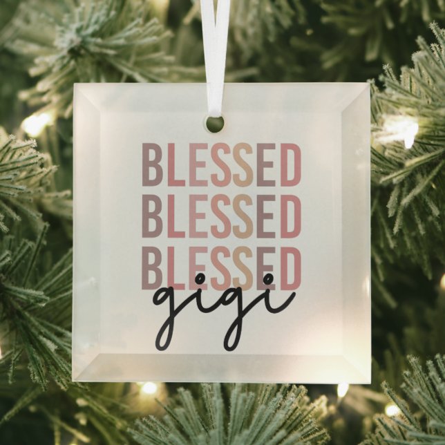 Blessed Gigi | Gifts for Gigi Grandma Glass Tree Decoration (Insitu)