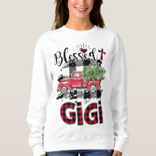 Blessed Gigi Red-plaid Christmas Sweatshirt