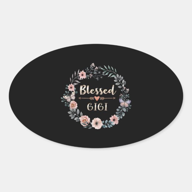 Blessed Gigi Thanksgiving Birthday Gift Oval Sticker (Front)