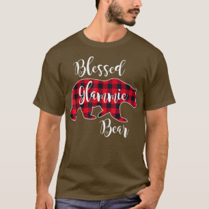 Blessed Glammie Bear Red Buffalo Check Plaid Grand T-Shirt