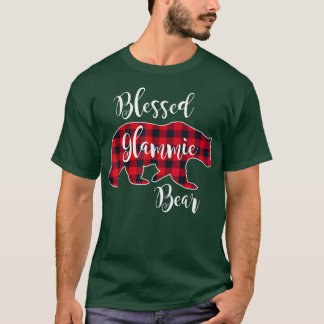 Blessed Glammie Bear Red Buffalo Check Plaid Grand T-Shirt