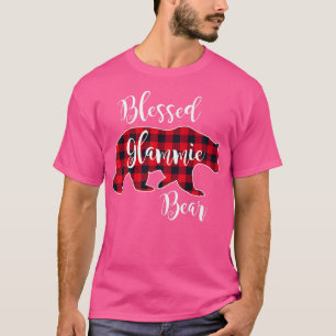 Blessed Glammie Bear Red Buffalo Check Plaid Grand T-Shirt