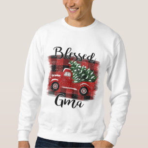Blessed Gma Red Truck Vintage Christmas Tree Sweatshirt