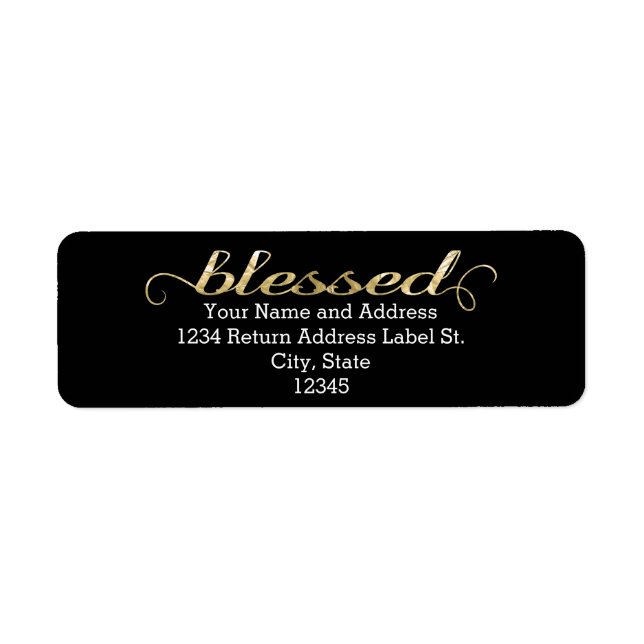 Blessed, Gold Foil-Look Inspirational Grateful (Front)