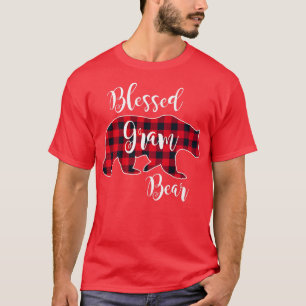 Blessed Gram Bear Red Buffalo Check Plaid Fun Gran T-Shirt