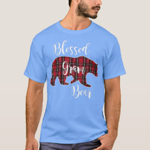 Blessed Gram Bear Red Tartan Plaid Grandma Gift  T-Shirt