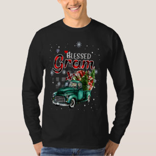 Blessed Gram Red Plaid Christmas Matching Family T-Shirt