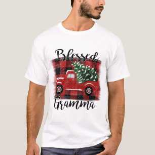 Blessed Gramma Red Truck Vintage Christmas Tree T-Shirt