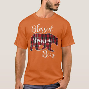 Blessed Grammie Bear Red Tartan Plaid Grandma Gift T-Shirt