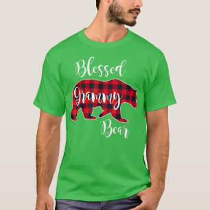 Blessed Grammy Bear Red Buffalo Check Plaid Fun Gr T-Shirt