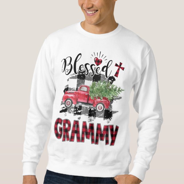 Blessed Grammy Red-plaid Christmas Sweatshirt (Front)