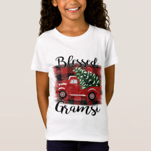 Blessed Gramsi Red Truck Vintage Christmas Tree T-Shirt