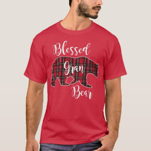 Blessed Gran Bear Red Tartan Plaid Grandma Gift94 T-Shirt