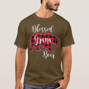 Blessed Grana Bear Red Buffalo Check Plaid Fun Gra T-Shirt