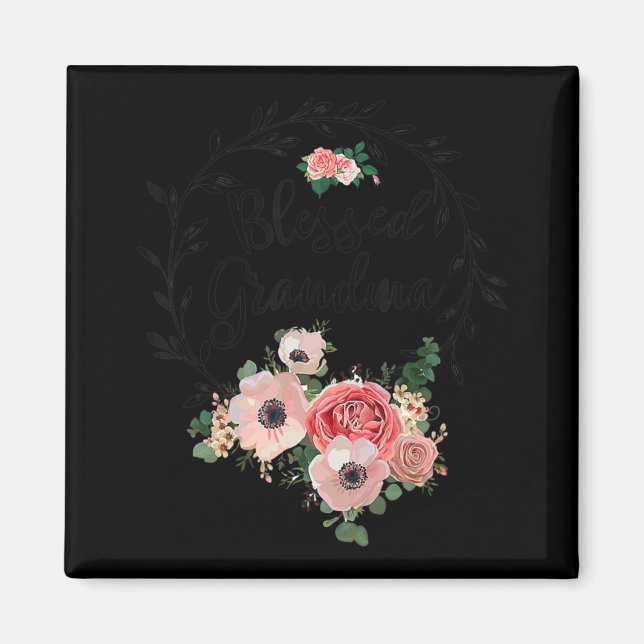 Blessed Grandma  For Women Flower Decor Grandma  Magnet (Front)
