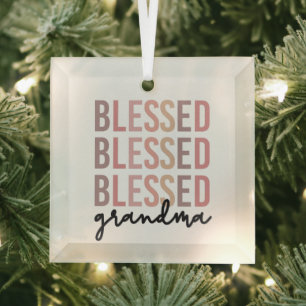 Blessed Grandma Gifts for Grandma Glass Tree Decoration