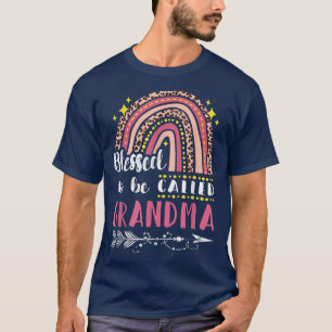 Blessed Grandma Pink Rainbow Leopard Mom Mothers T-Shirt
