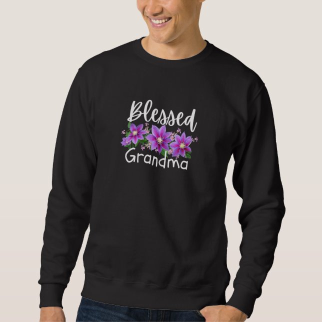 BLESSED GRANDMA With Flowers For a   Sweatshirt (Front)
