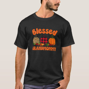 Blessed grandmommy Pumpkin Leopard Thankful Gratef T-Shirt