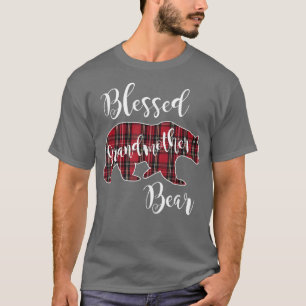 Blessed Grandmother Bear Red Tartan Plaid Fun Gran T-Shirt