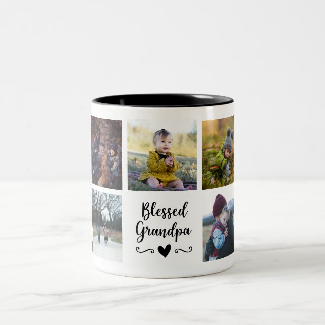 Blessed Grandpa Custom Photo Mug (Center)