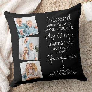 Blessed Grandparents Personalised 3 Picture Cushion
